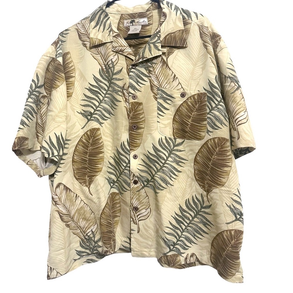 Joe Marlin Mens Tropical Hawaiian Shirt Button Up Leaf Beach Size XXL